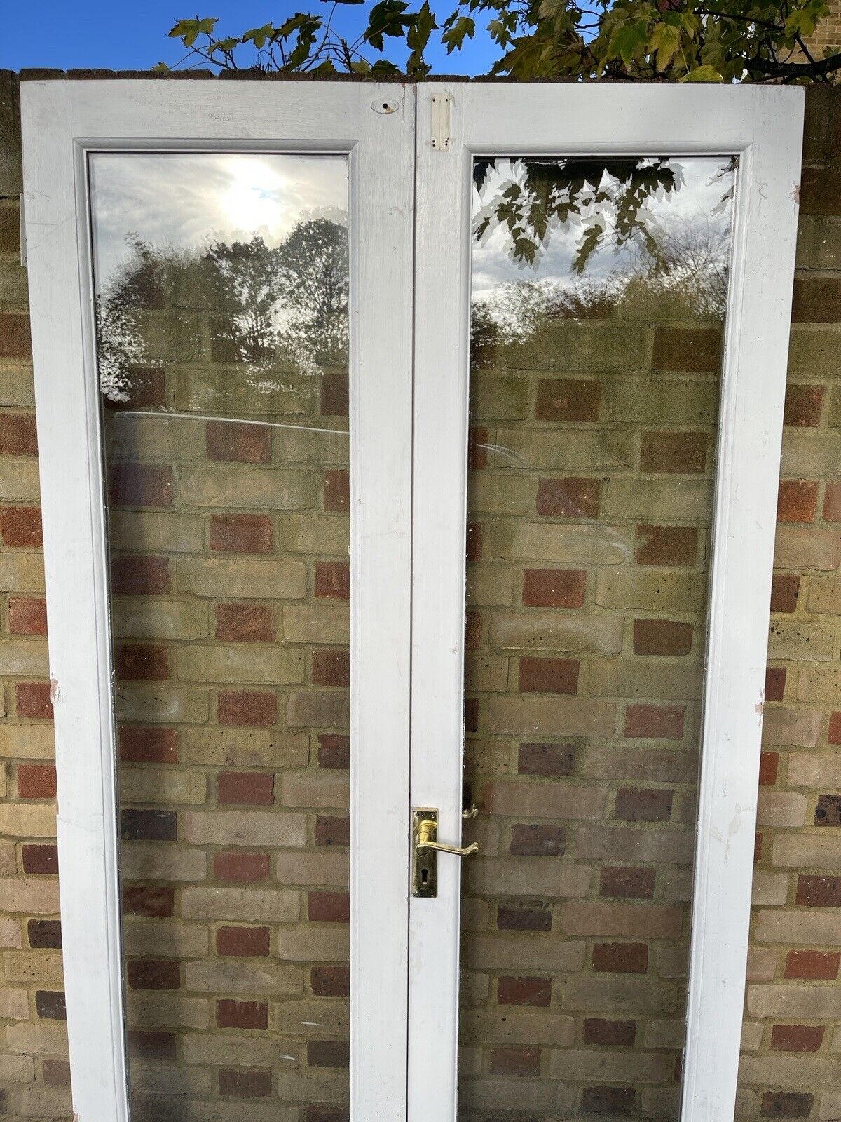 Reclaimed Old French Double Glazed Glass Wooden Double Doors 1997 x 1100mm