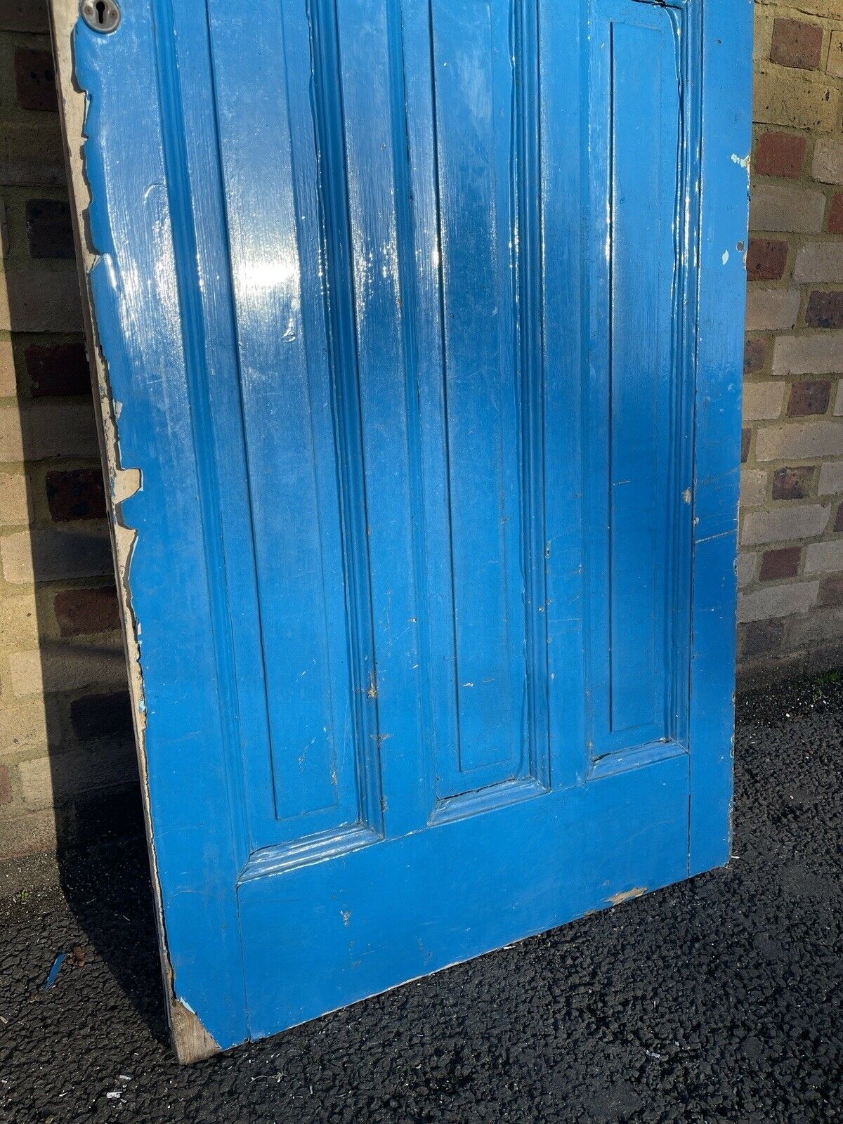 Reclaimed Old Edwardian Victorian Wooden Panel Front Door 2035mm x 815mm