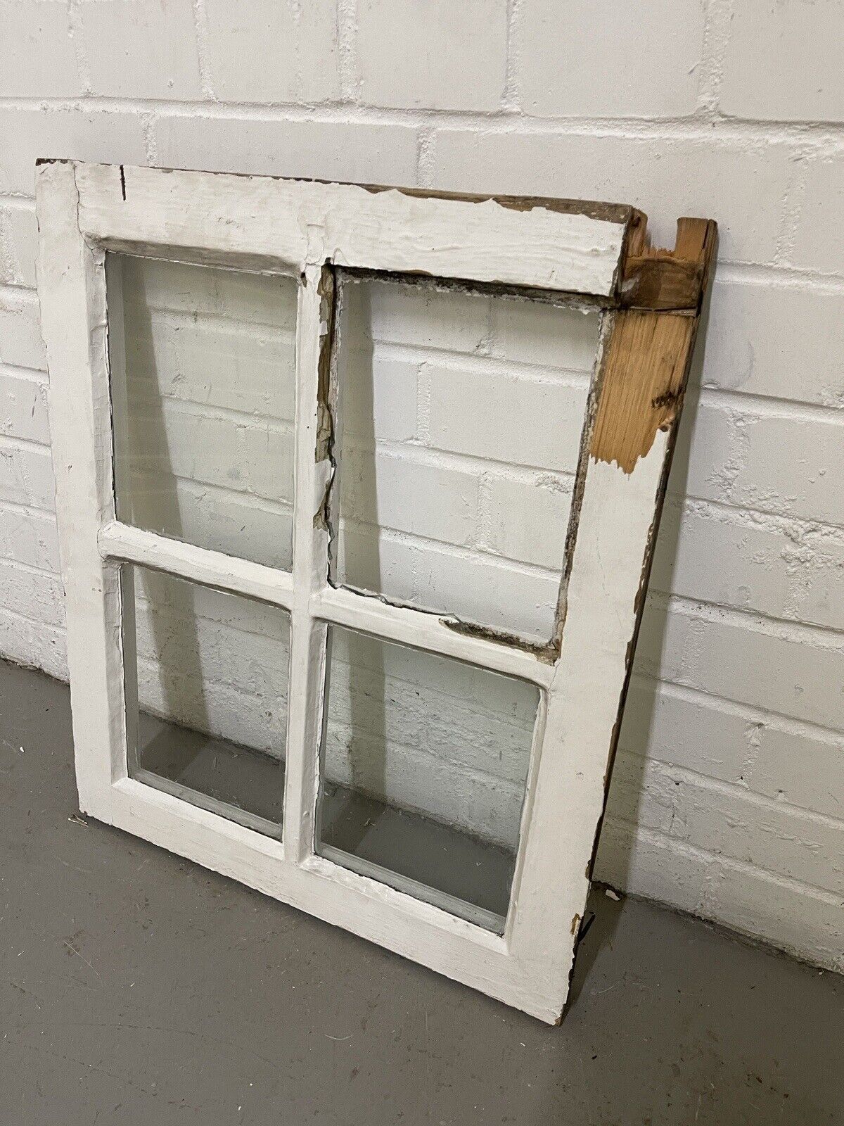 Reclaimed Old Georgian 4 Panel Wooden Window 500 x 585mm