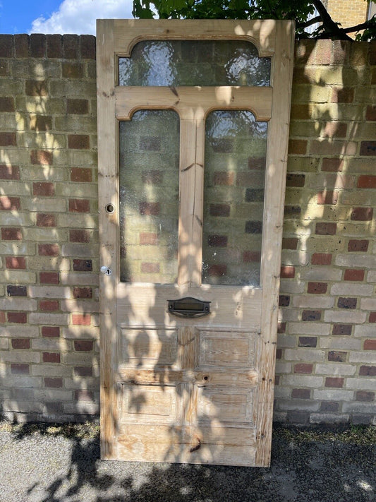 Reclaimed Old Edwardian Victorian Wooden Panel Front Door  2080mm x 860mm