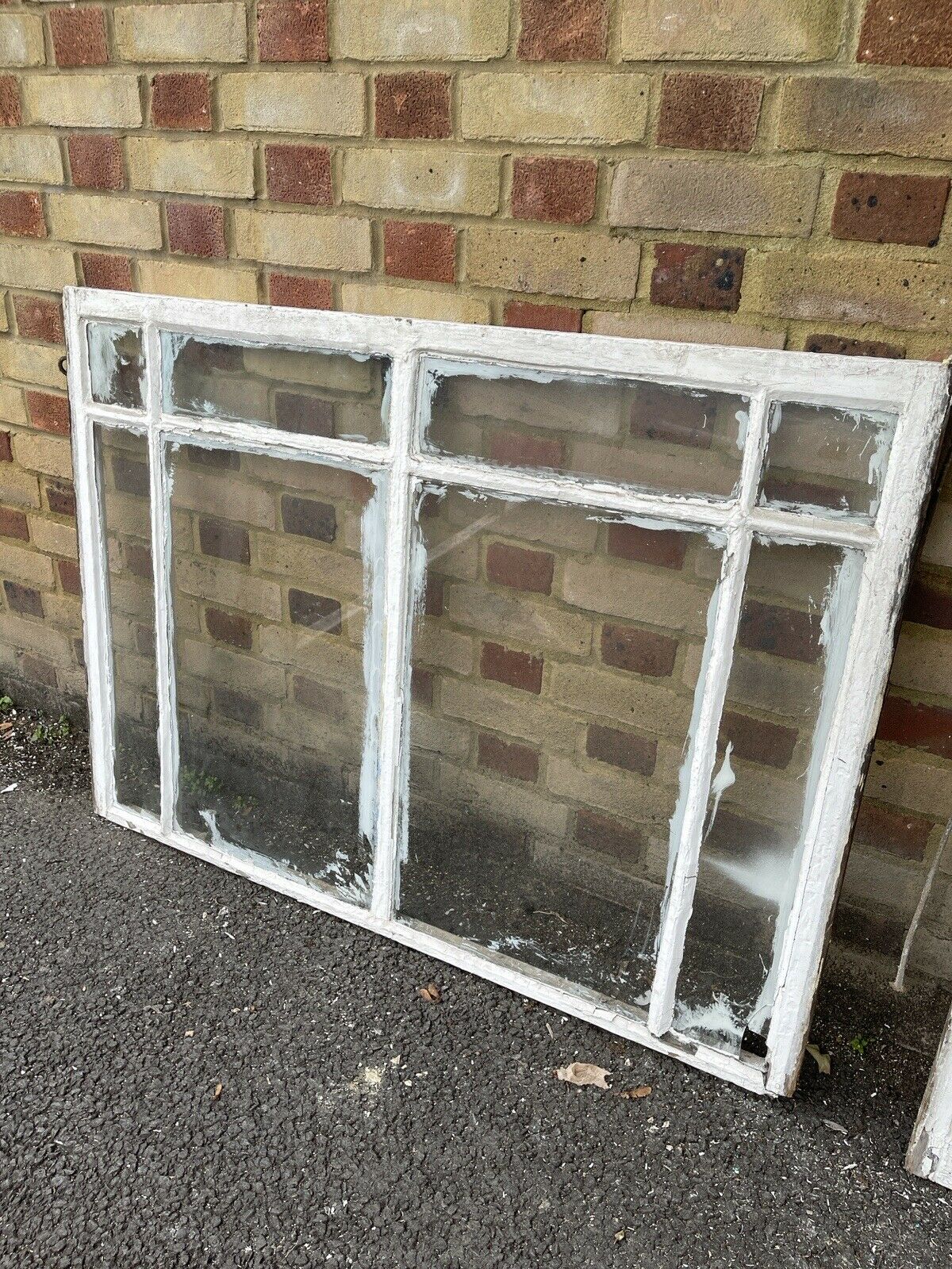 Pair Reclaimed Old Victorian Edwardian Wooden 8 Panel Sash Windows 1210mm Width