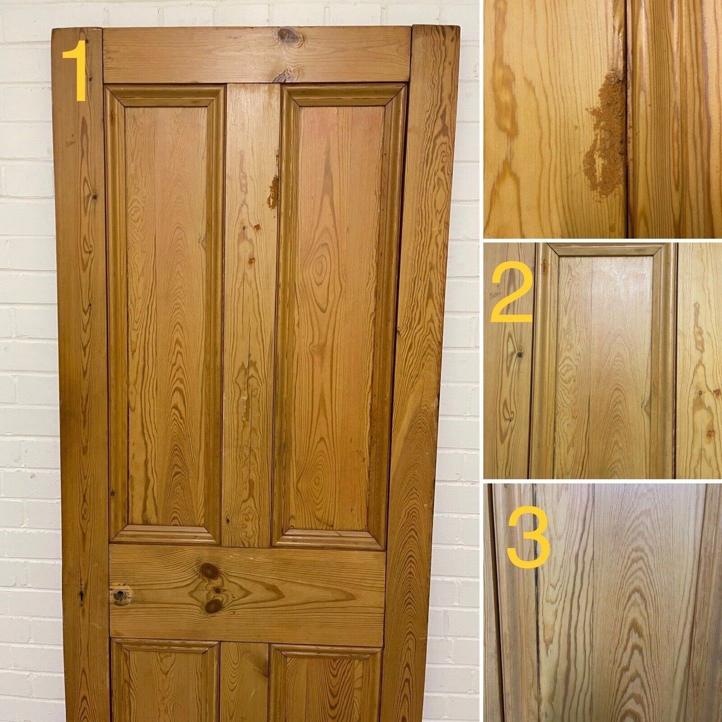 Original Vintage Reclaimed Victorian Pine Internal 4 panel Door 2010 x 805mm