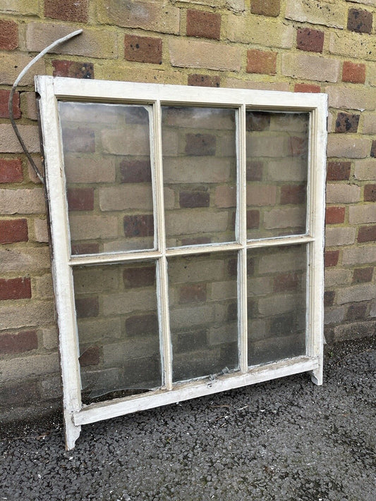 Reclaimed Old Georgian 6 Panel Wooden Window 840 x 950mm