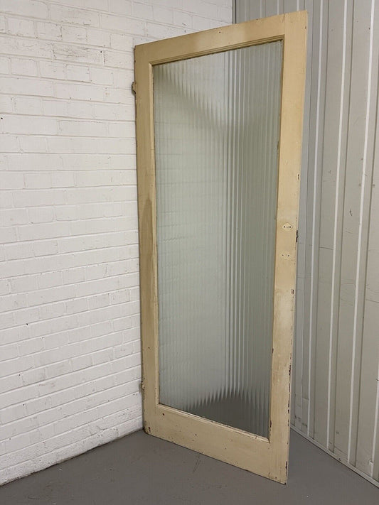 Reclaimed Frosted Reeded Glass Internal Or External Door 2030 or 2025 x 860mm