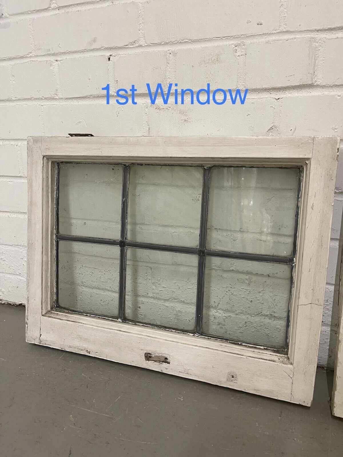 Pair Of Reclaimed Leaded Light Panel Wooden Windows 400 x 538mm 400 x 538mm