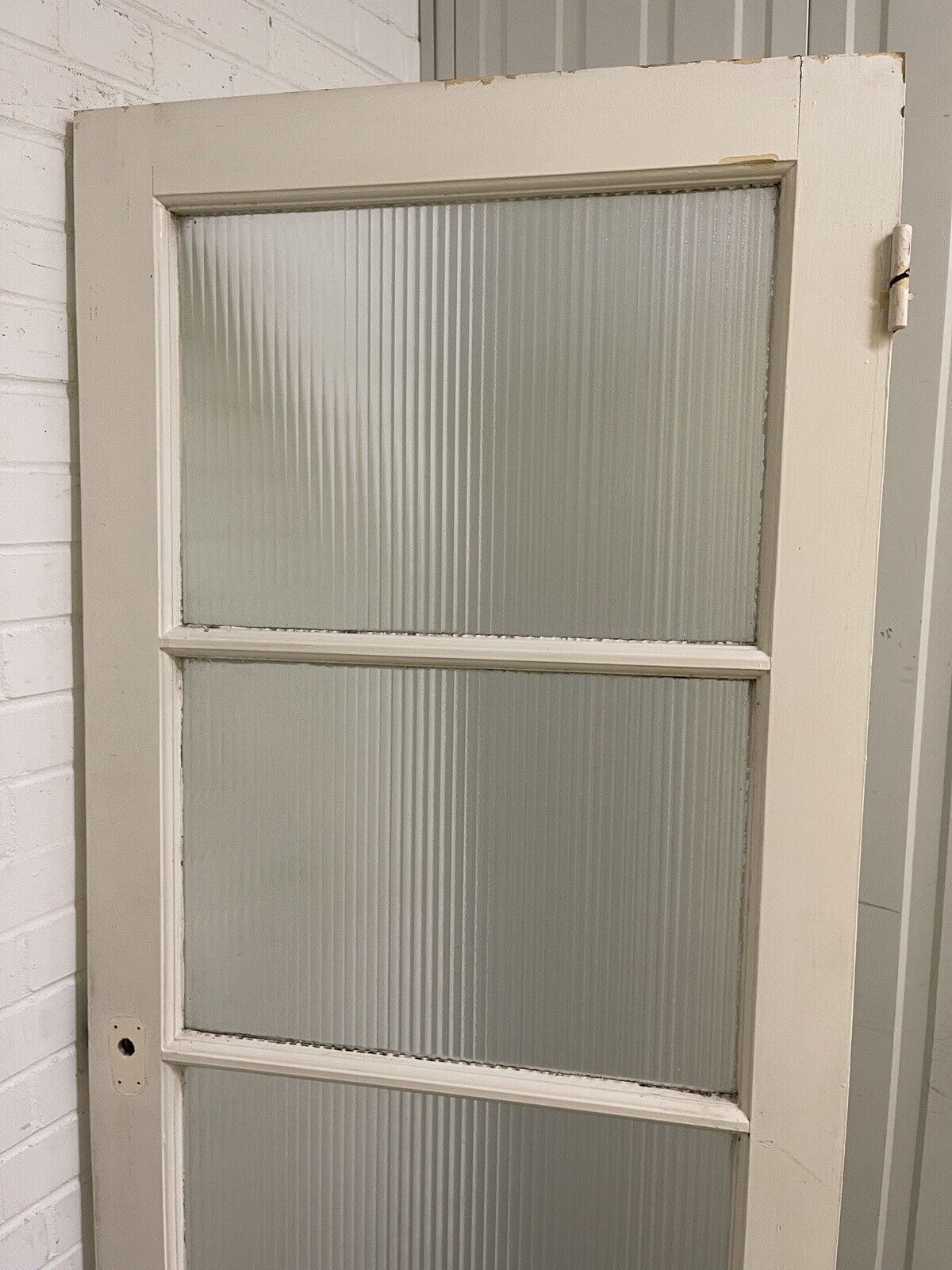 Reclaimed Frosted Reeded Glass Internal Or External Door 1950 x 760mm