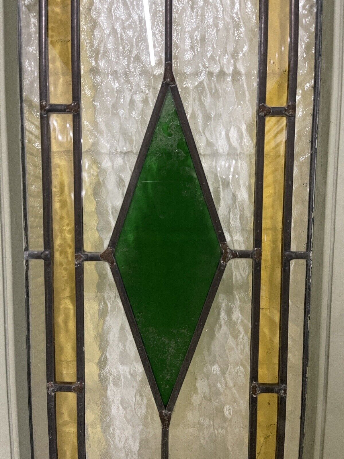 Reclaimed Victorian Edwardian Stained Glass Wooden Panel Front Door 1890 x 840mm