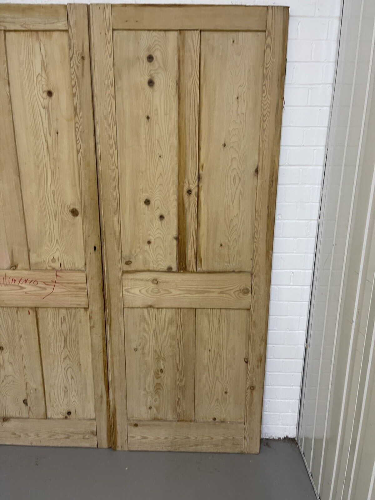 Original Vintage Reclaimed French Pine Internal 4 panel Double Doors 1952 x 1457