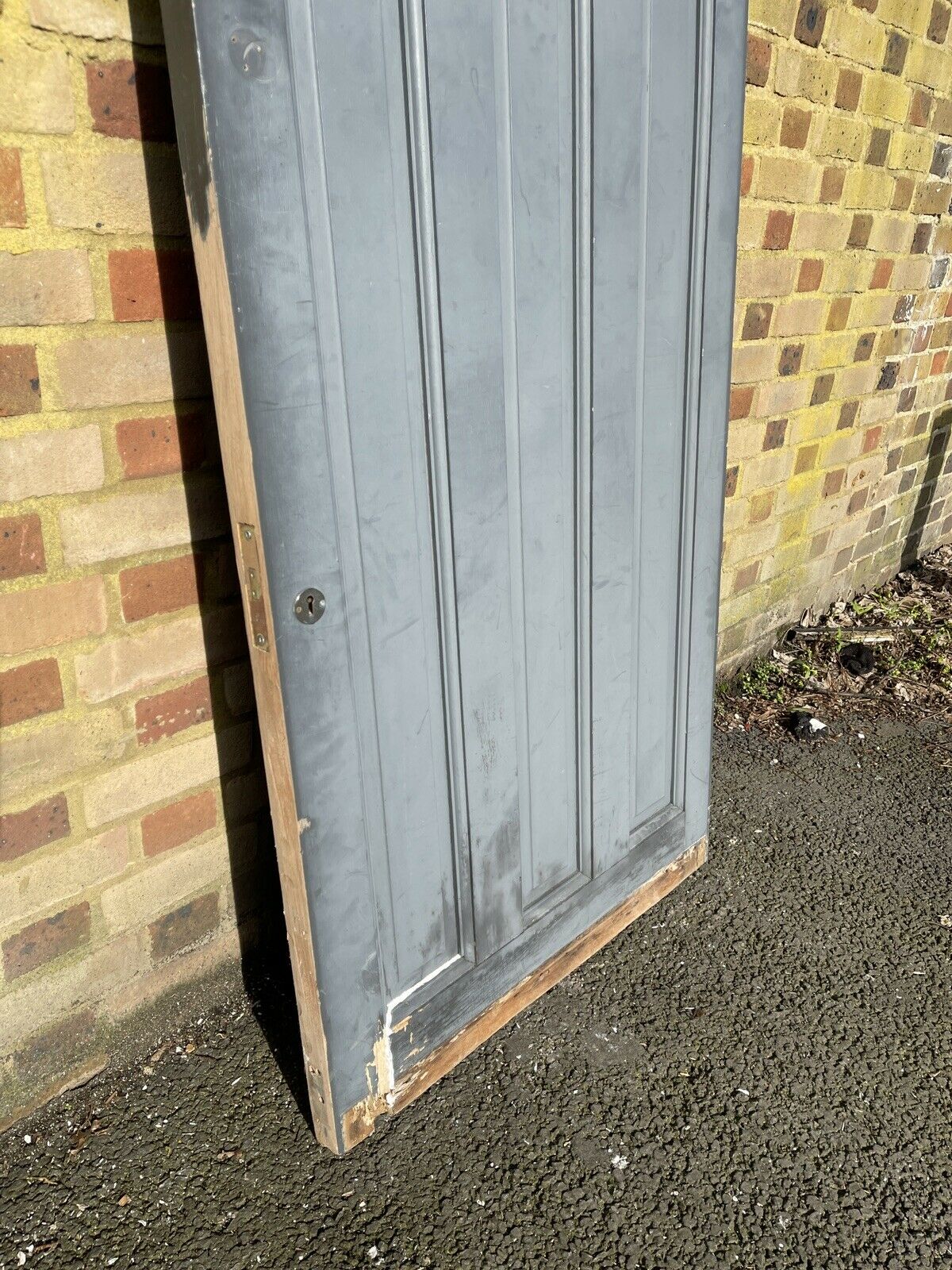 Reclaimed Old 1930s Art Deco Timber Wooden Edwardian Georgian Front Door