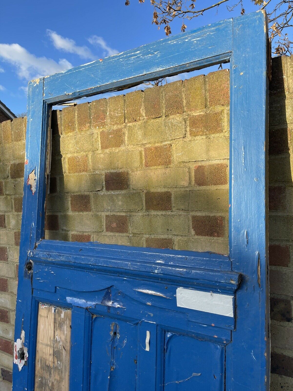 Reclaimed Edwardian Wooden Front Door 2135 x 920mm or 930mm NEEDS RESTORATION