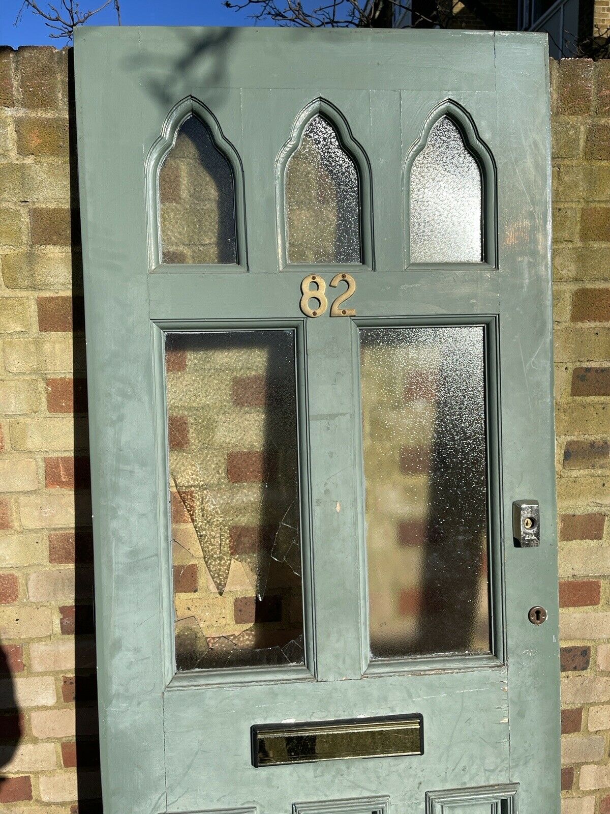 Reclaimed Old Edwardian Victorian Wooden Panel Front Door 2050mm x 825mm