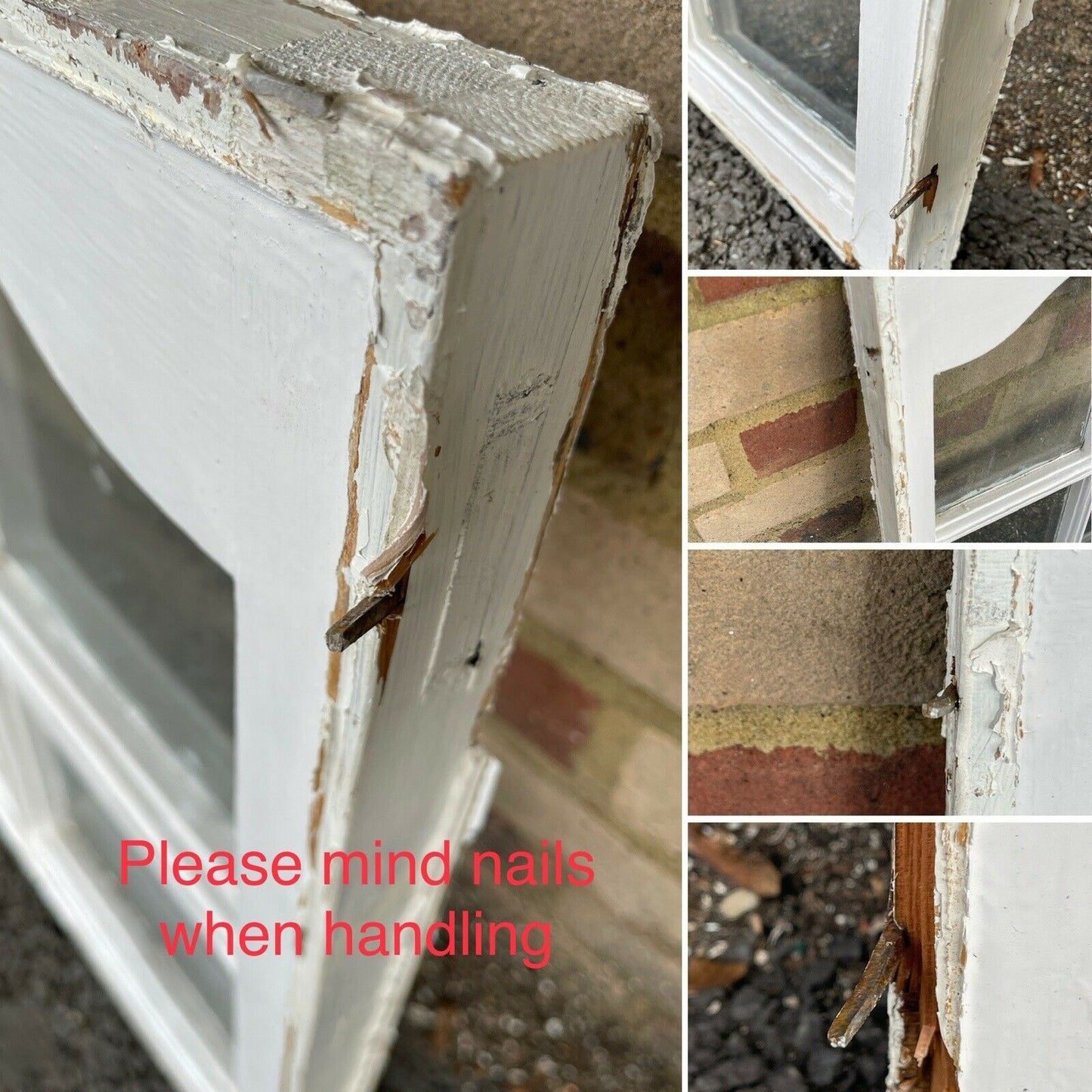 Reclaimed Old Edwardian Arch Sash Wooden Window 560 x 530mm