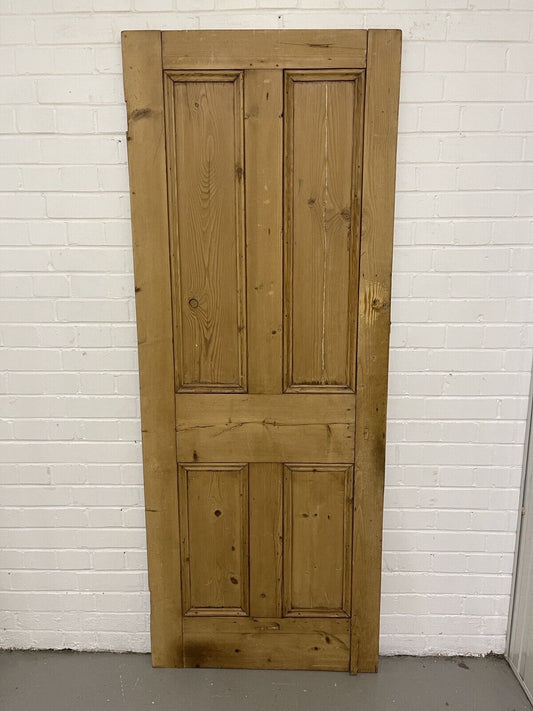 Original Vintage Reclaimed Victorian Pine Internal 4 panel Door 1945 x 755mm