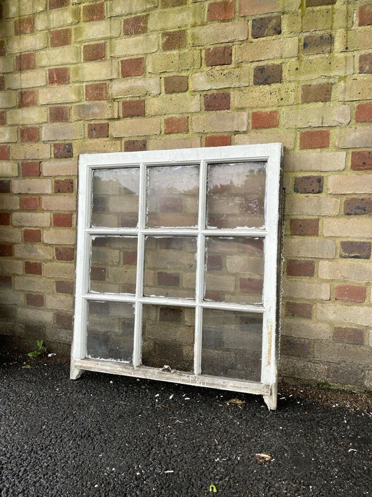 Reclaimed Old Georgian 9 Panel Wooden Window 835 x 935mm