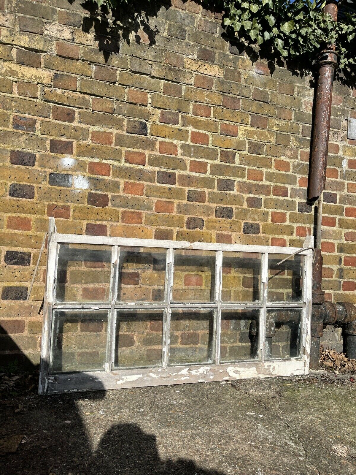 Large Reclaimed Old Georgian 10 Panel Wooden Sash Window