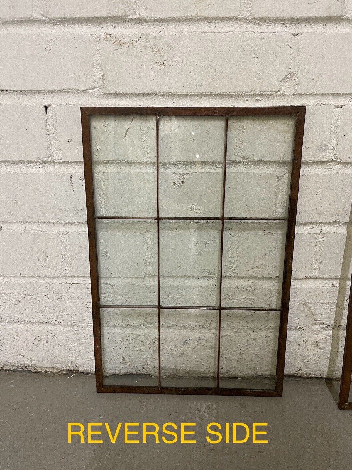 Pair Of Reclaimed Arts & Crafts Copper Window Glass Panes Panels 388 X 265mm