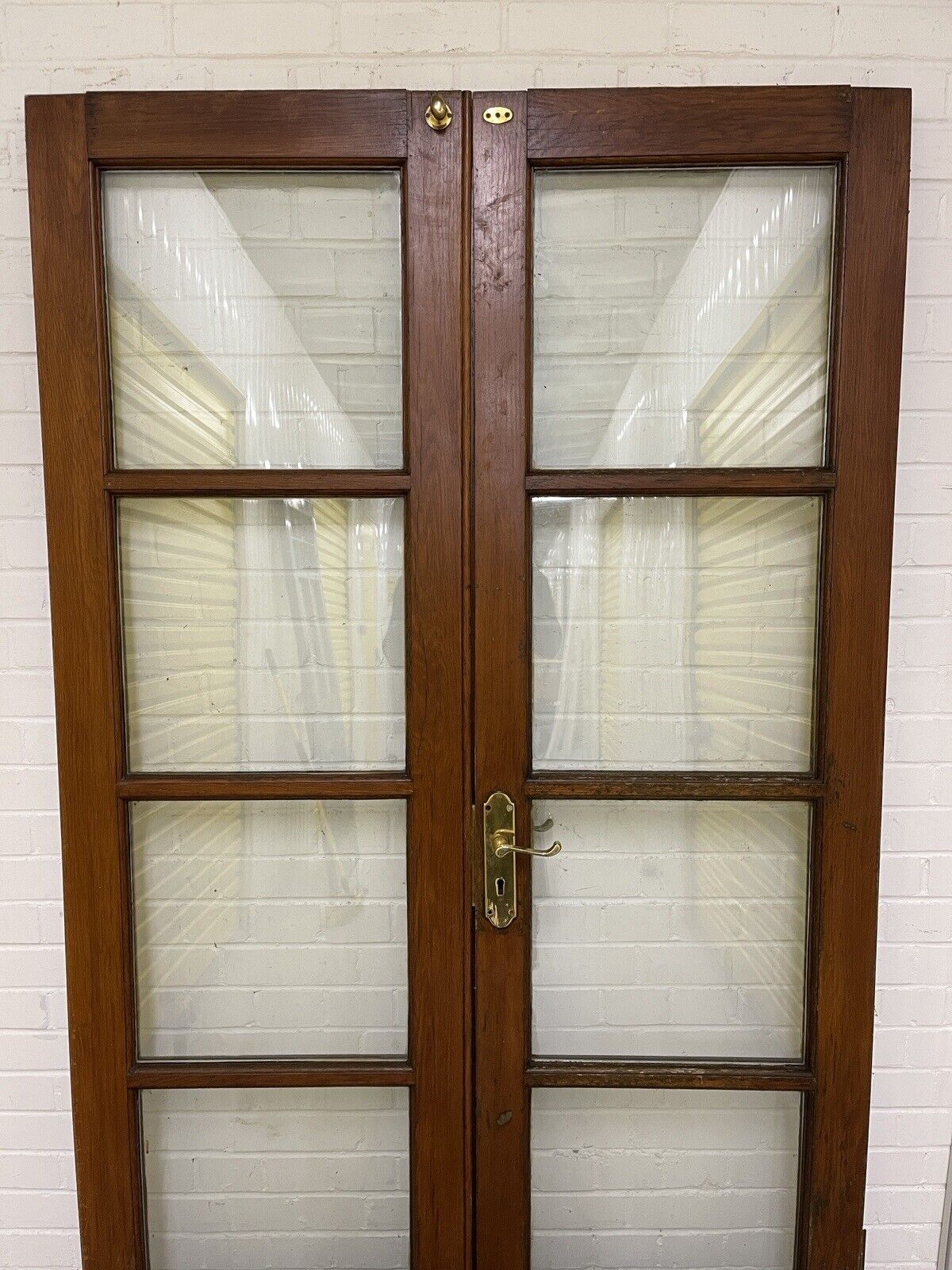 Reclaimed Old French Double Glazed Glass Wooden Double Doors 2025 x 1180mm