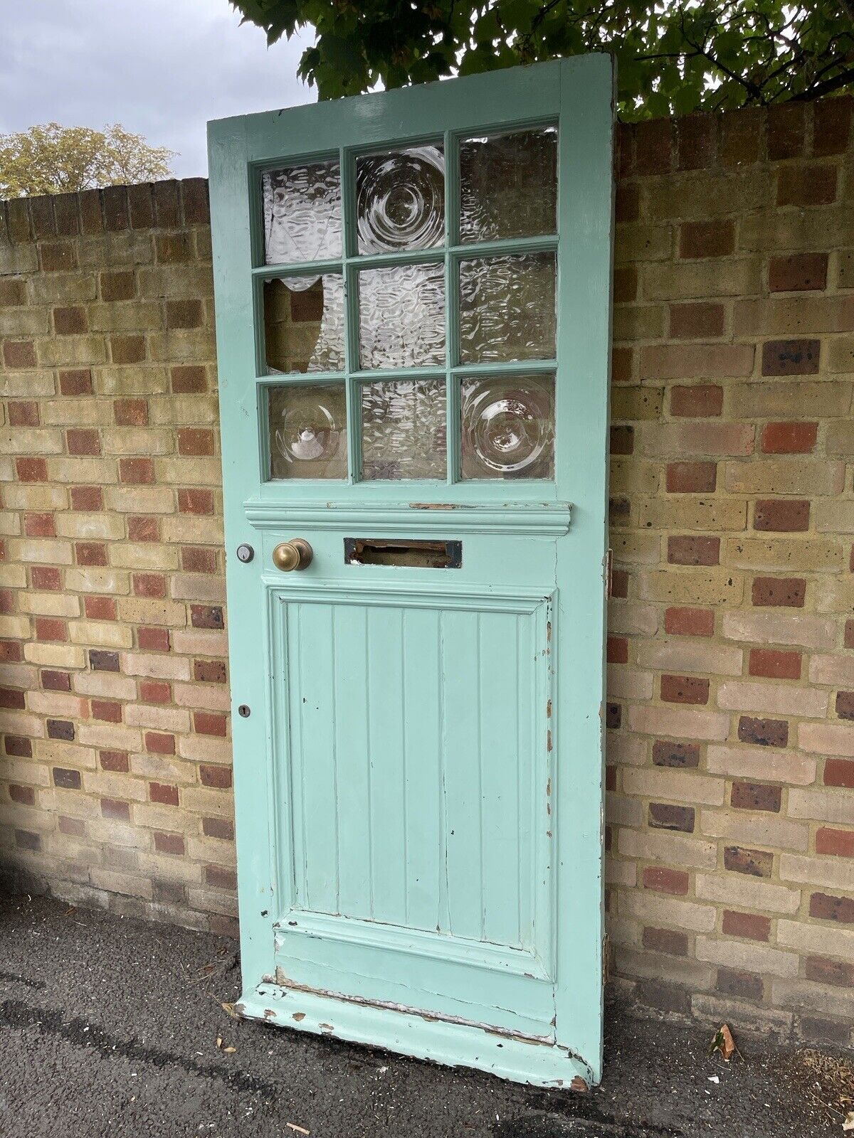 Reclaimed Old Edwardian Victorian Wooden Panel Front Door 2130mm x 905mm