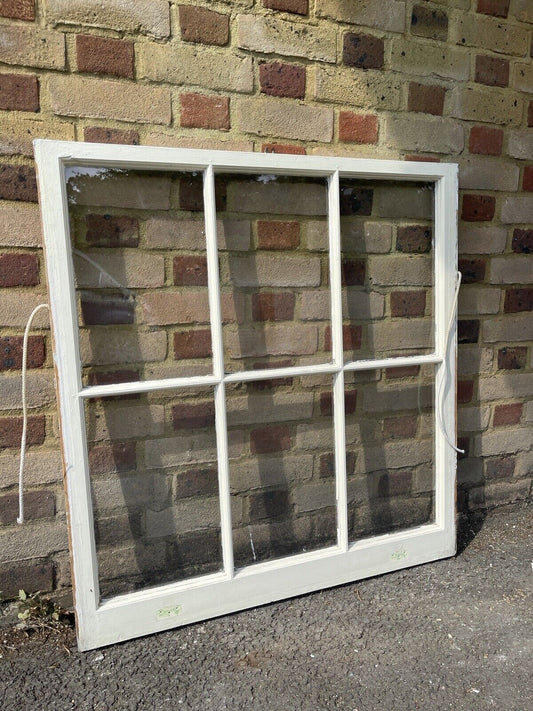 Reclaimed Old Georgian 6 Panel Wooden Window 900 x 945mm