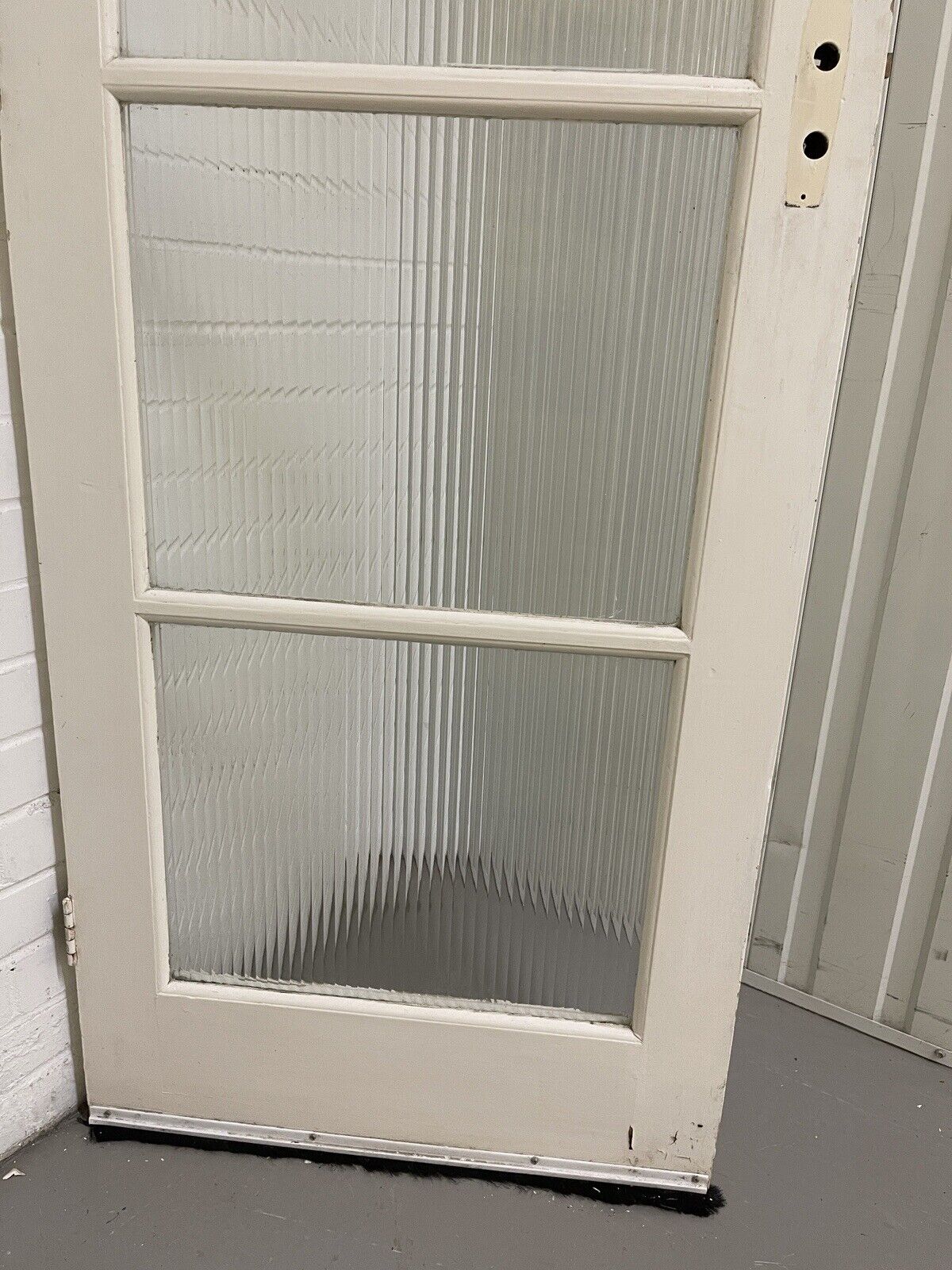 Reclaimed  Reeded Glass Internal Or External Door 1975 x 682mm