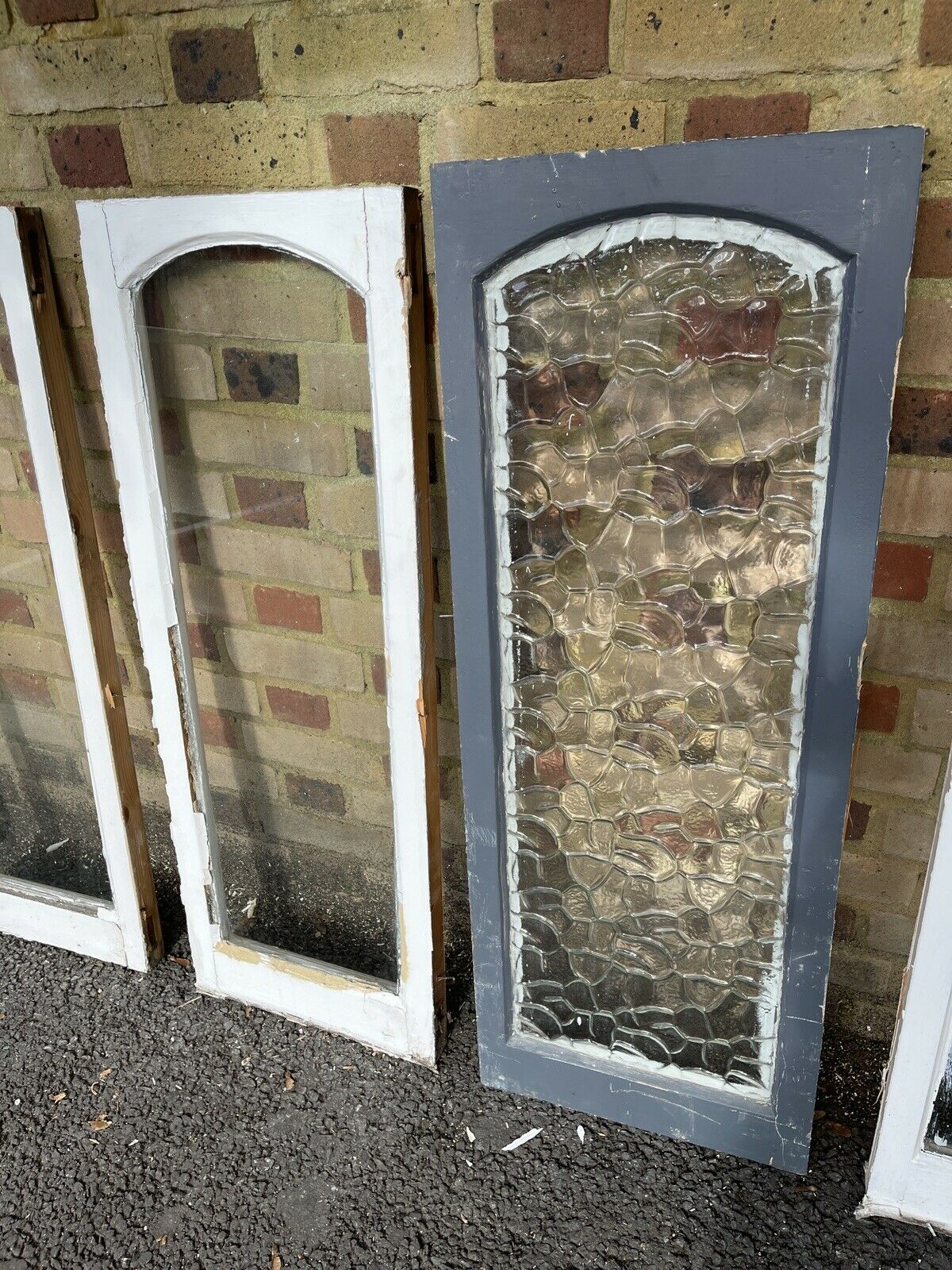 Job Lot Of Seven Reclaimed Old Edwardian Arch Wooden Sash Windows