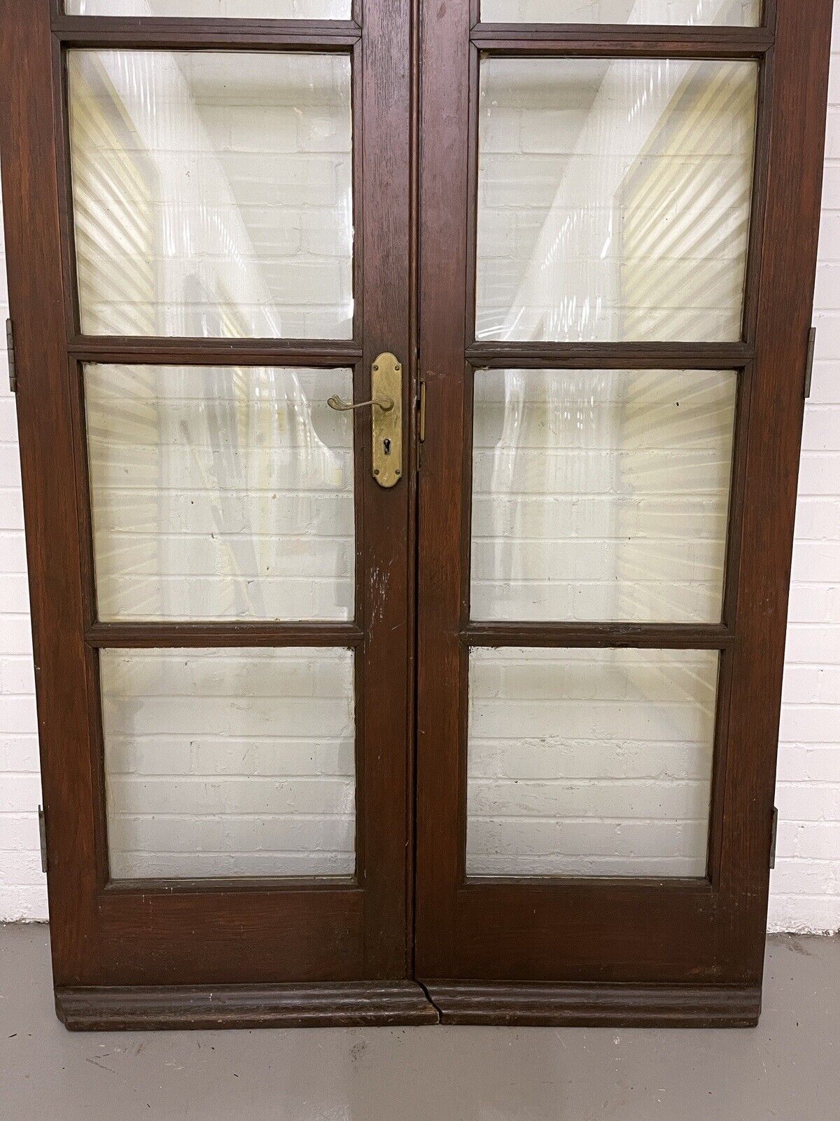 Reclaimed Old French Double Glazed Glass Wooden Double Doors 2025 x 1185mm