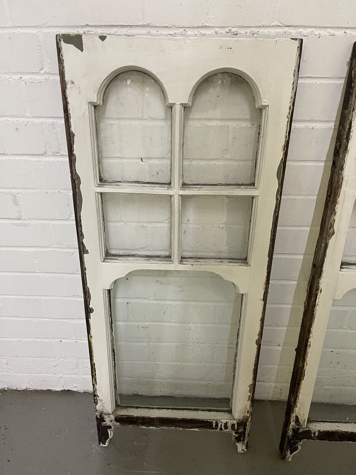 Reclaimed Old Edwardian Arch Sash Wooden Windows 1050 x 995mm and 995 x 405mm