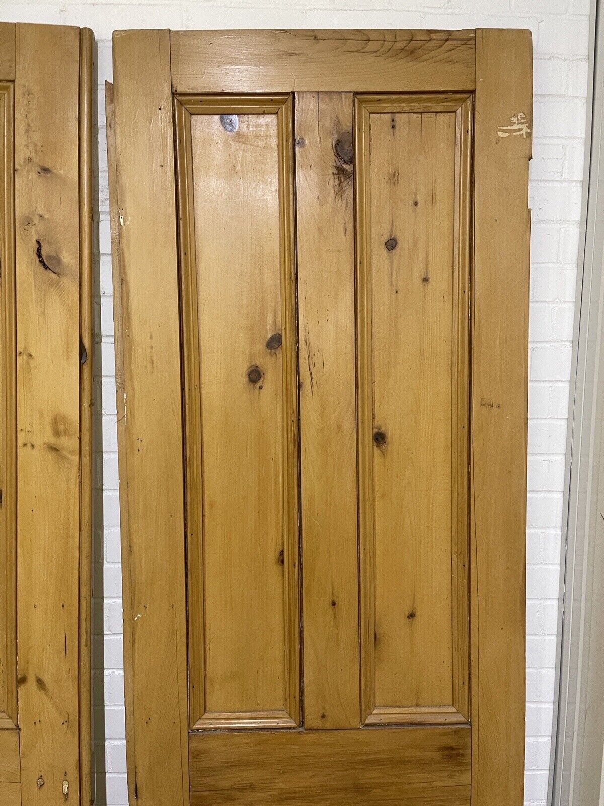 Reclaimed Victorian Pair French Pine Internal 4 panel Door 2250 or 2060 x 1567mm