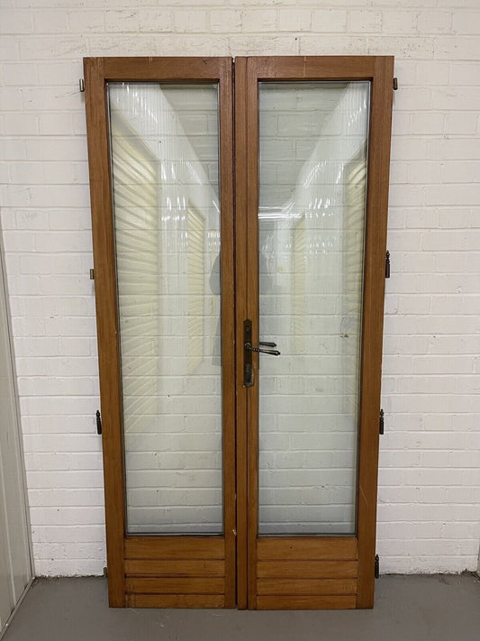 Reclaimed Old French Double Glazed Glass Wooden Double Doors 1923 x 990mm