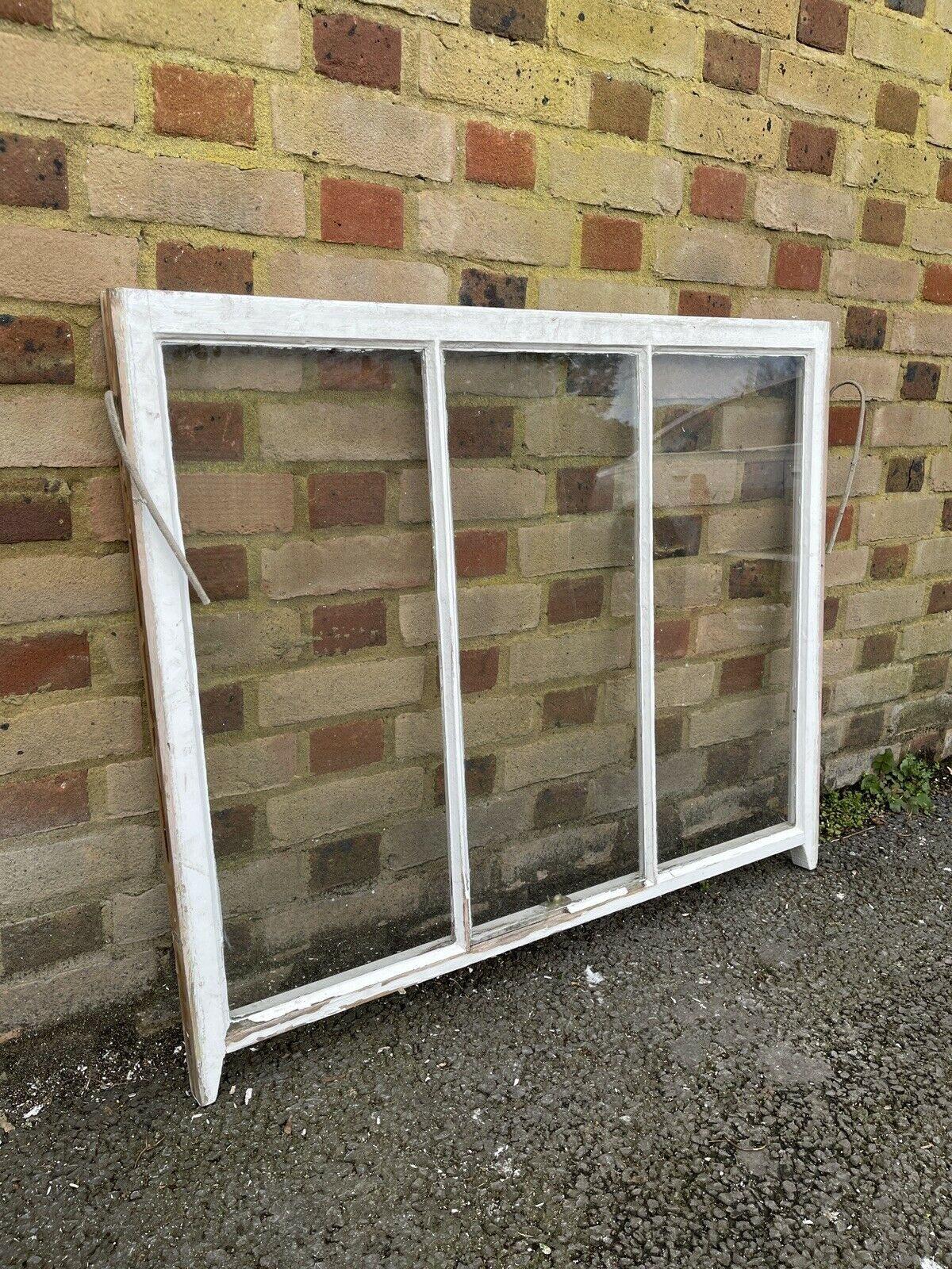 Reclaimed Old Victorian Edwardian Wooden Three Panel Sash Window