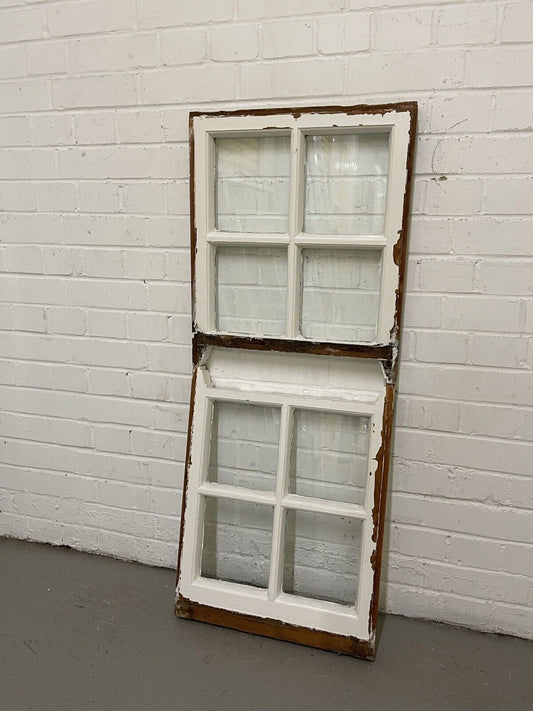 Pair Of Reclaimed Georgian 4 Panel Wooden Panel Sash Window  547 x 463mm