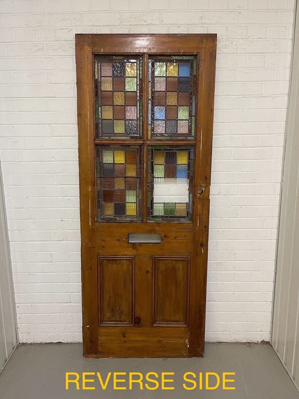 Reclaimed Victorian Stained Glass Wooden Front Door 2025 or 2030 x 810 or 815mm