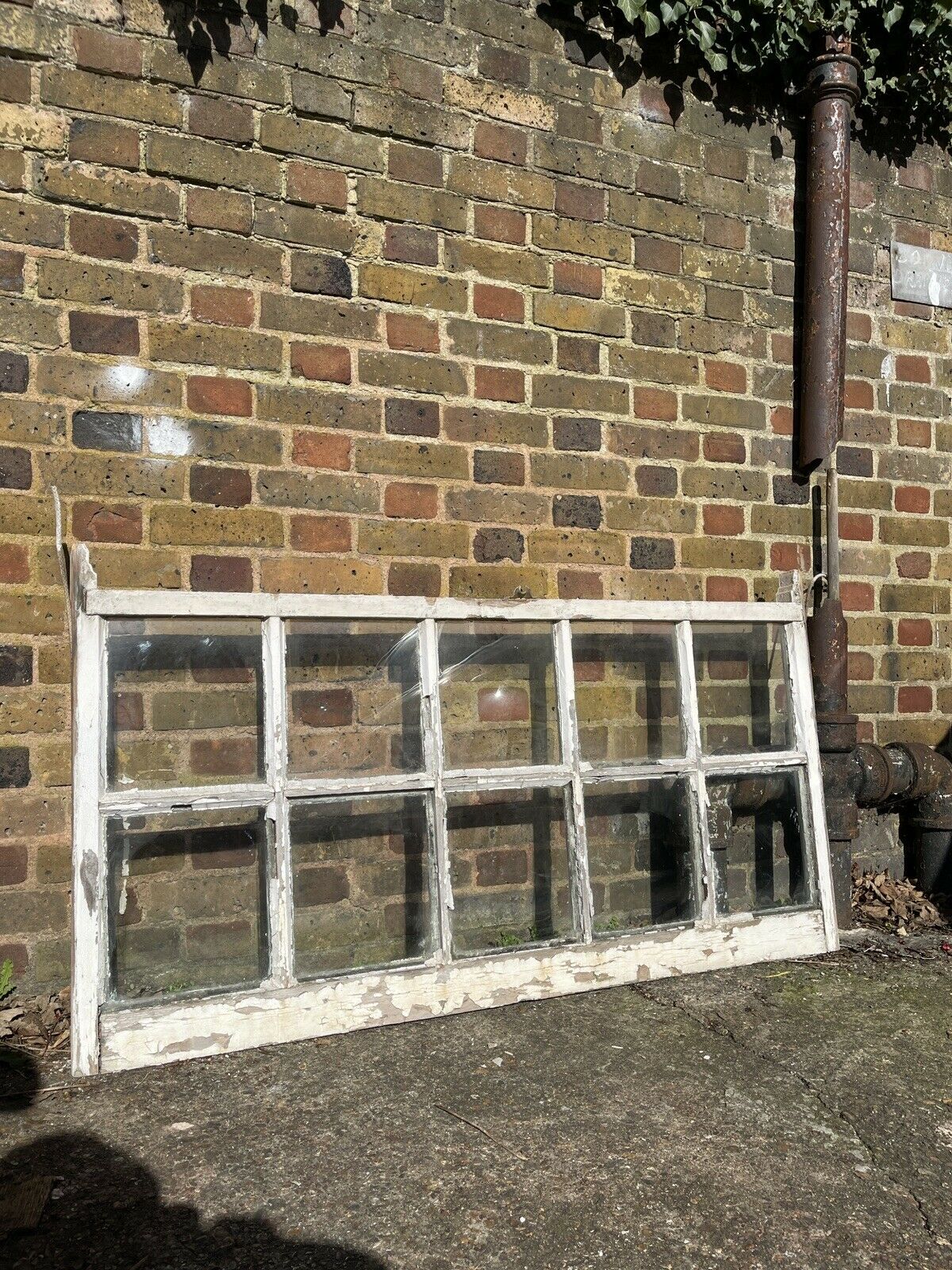 Large Reclaimed Old Georgian 10 Panel Wooden Sash Window