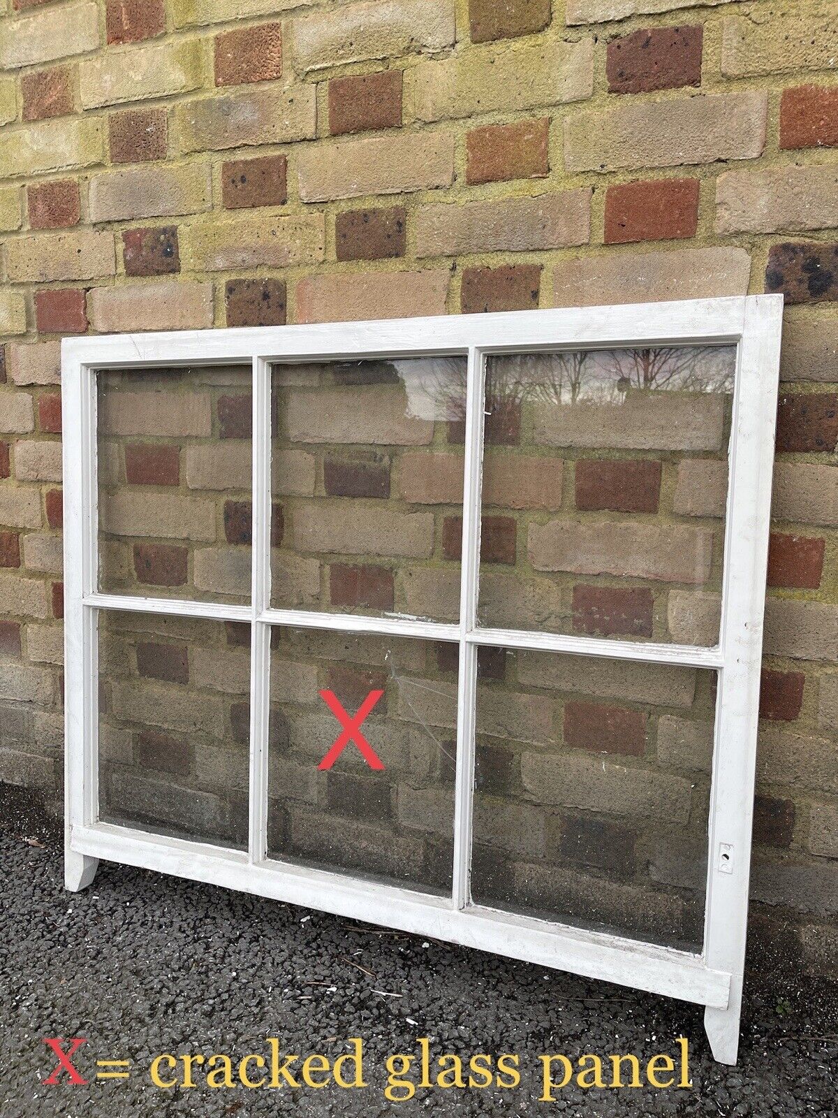 Reclaimed Old Georgian 6 Panel Wooden Window 980 x 845mm