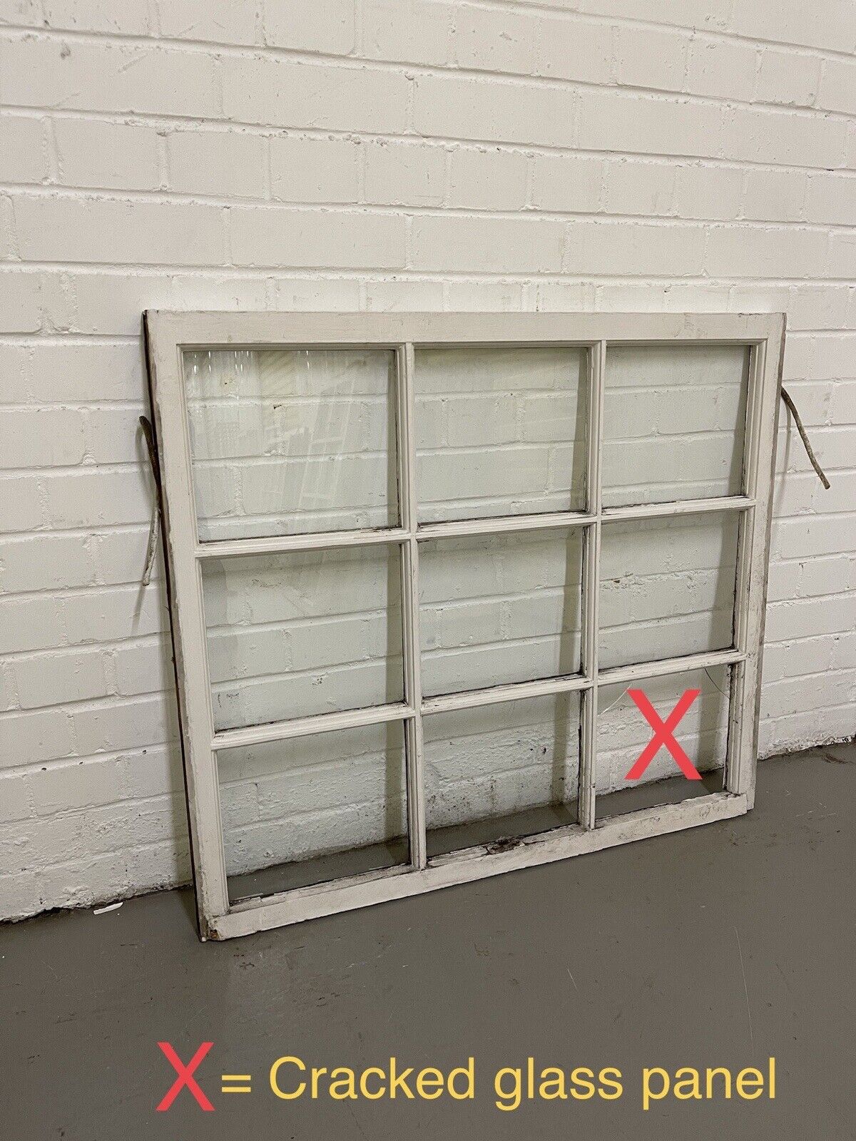 Reclaimed Old Georgian 9 Panel Wooden Window 910 x 807mm