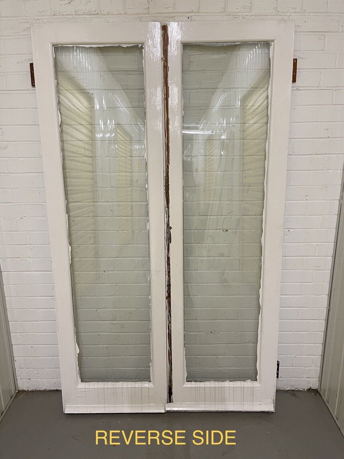 Reclaimed Old French Double Glazed Glass Wooden Double Doors 1965 x 1165mm