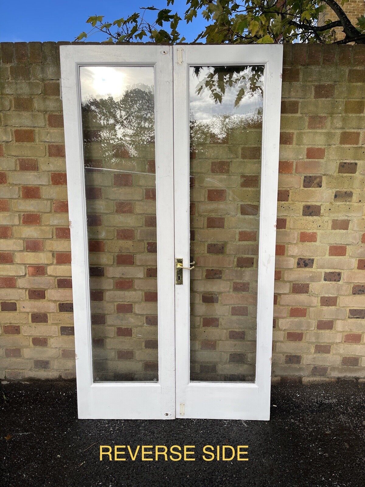 Reclaimed Old French Double Glazed Glass Wooden Double Doors 1997 x 1100mm