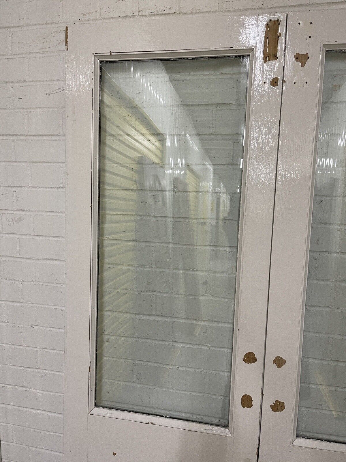 Reclaimed Old French Double Glazed Glass Wooden Double Doors 1978 x 1163mm