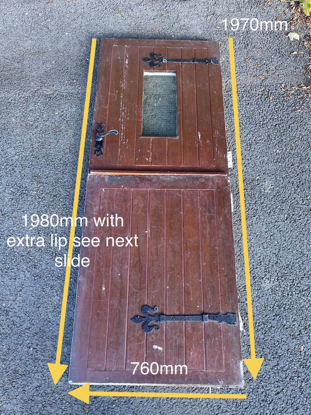 Solid Hardwood External Safety Glass panel Stable Door. 1980 X 760mm