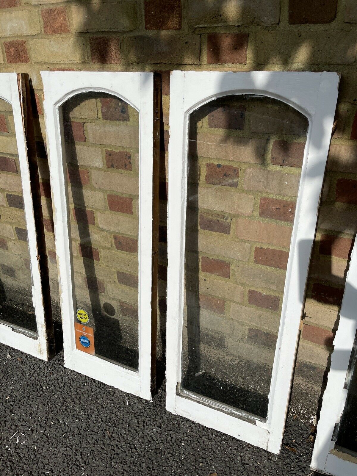 Job Lot Of Seven Reclaimed Old Edwardian Arch Wooden Sash Windows