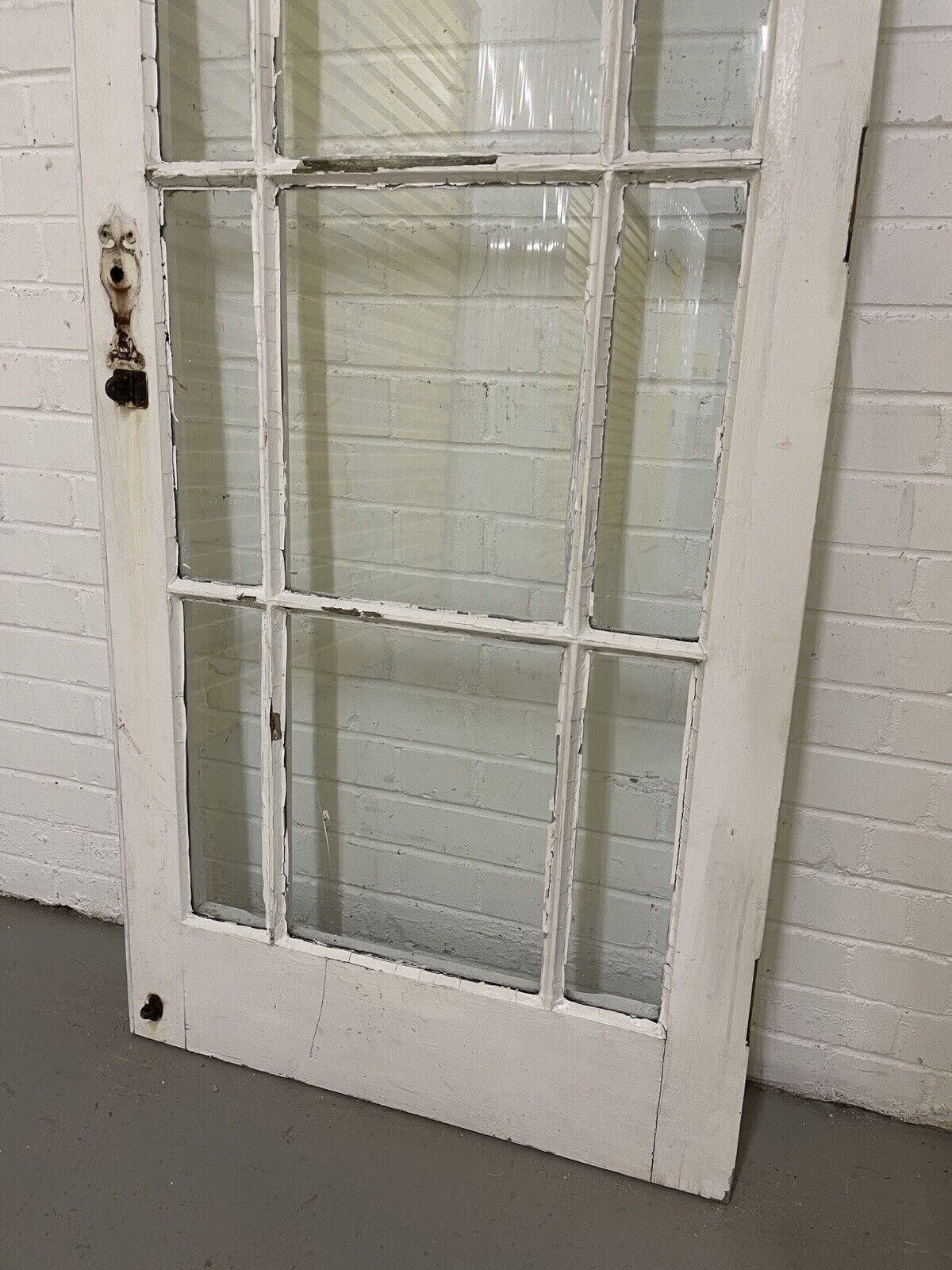 Reclaimed Edwardian Arch Single Panel Glass Wooden Door 1980 1975 x 765 or 755mm