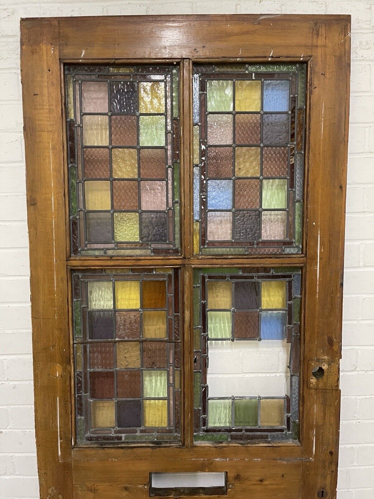 Reclaimed Victorian Stained Glass Wooden Front Door 2025 or 2030 x 810 or 815mm