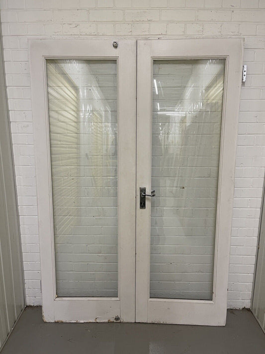Reclaimed Old French Double Glazed Glass Wooden Double Doors 1970 x 1353mm