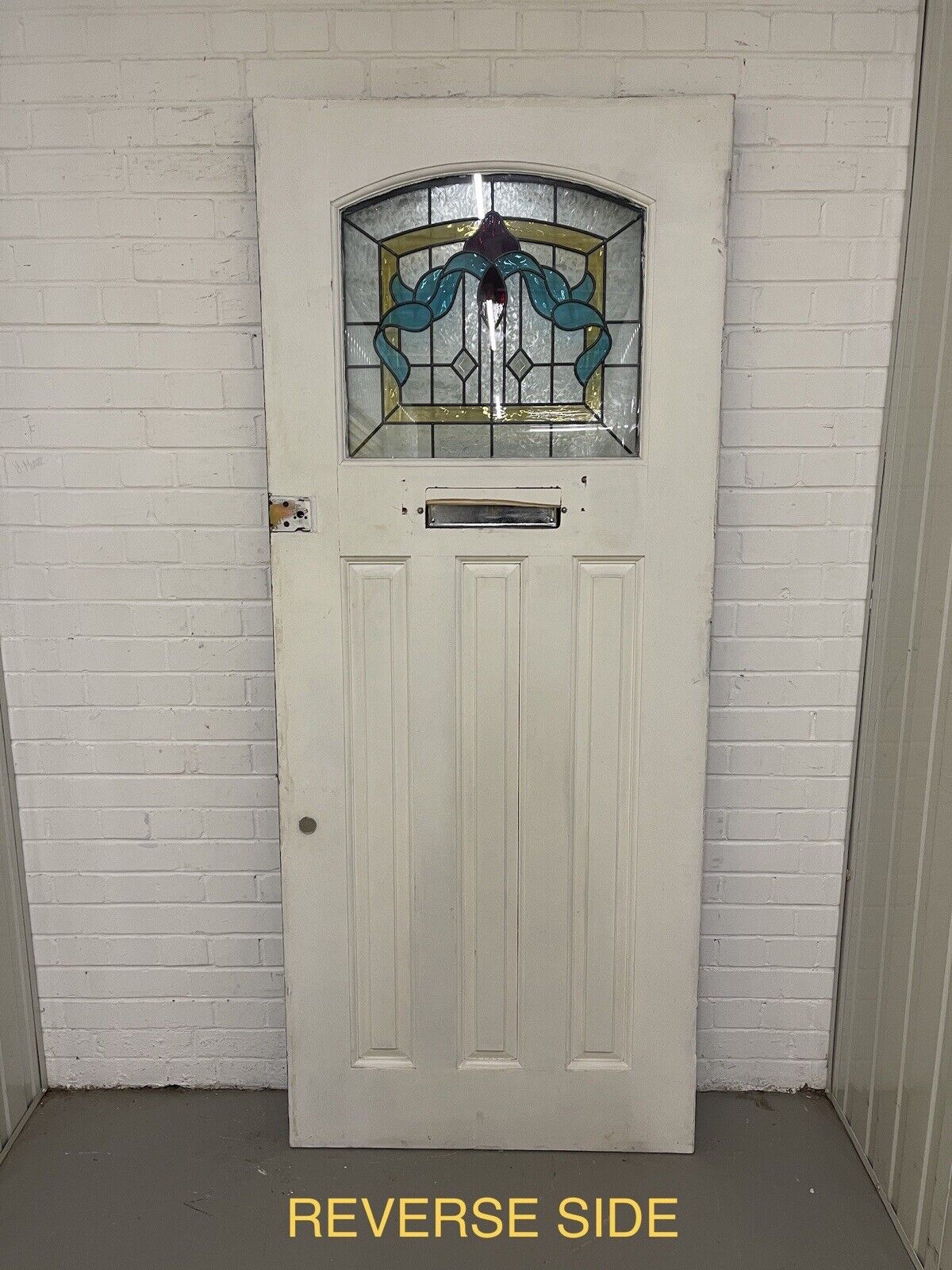 Reclaimed Style Edwardian Leaded Glass Wooden Panel Front Door 2073 x 860mm