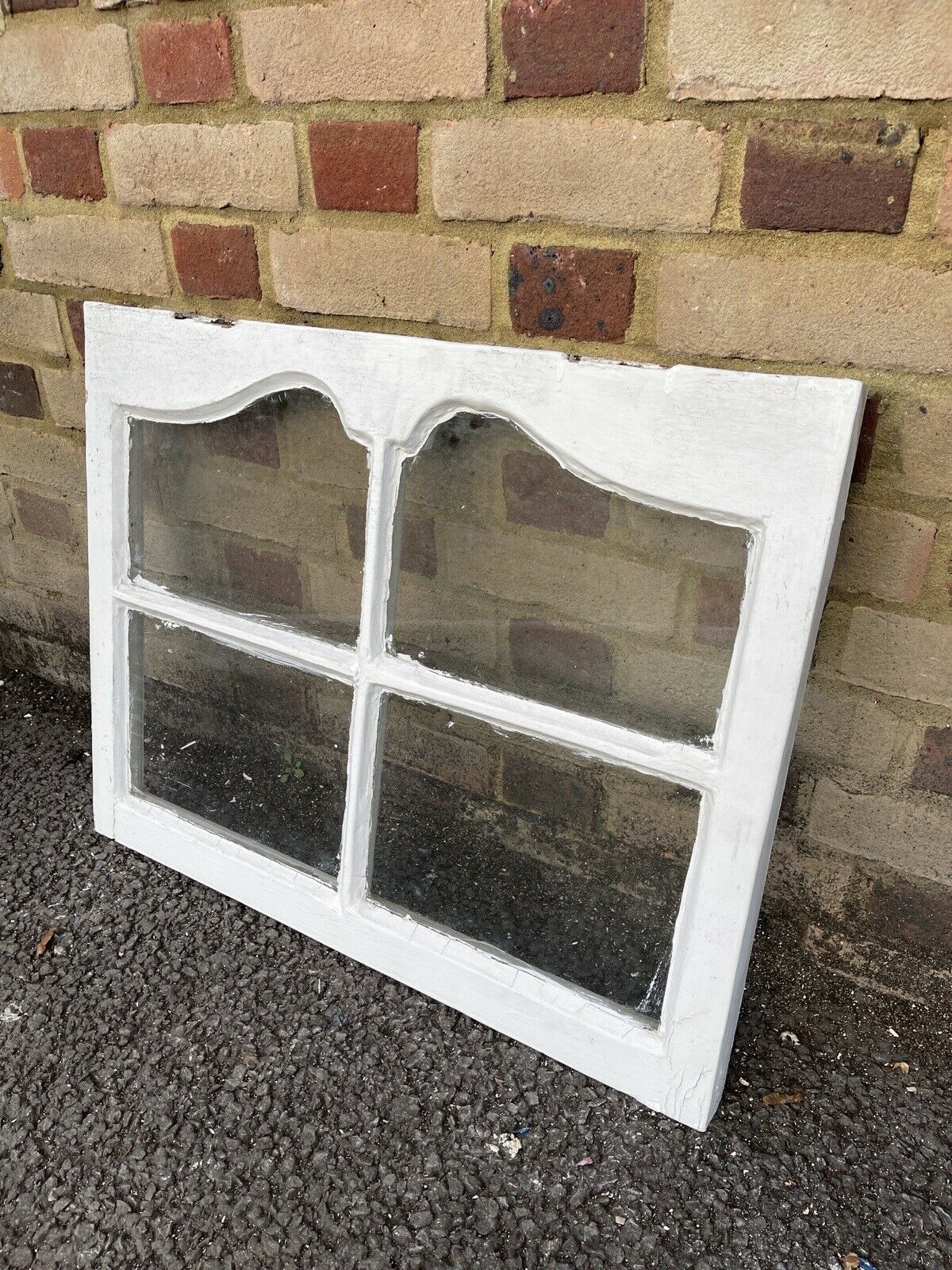 Reclaimed Old Edwardian Arch Sash Wooden Window 705 x 560mm
