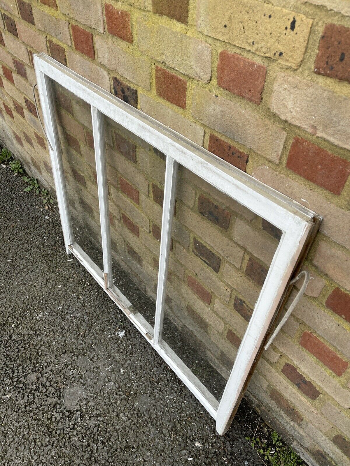 Reclaimed Old Victorian Edwardian Wooden Three Panel Sash Window