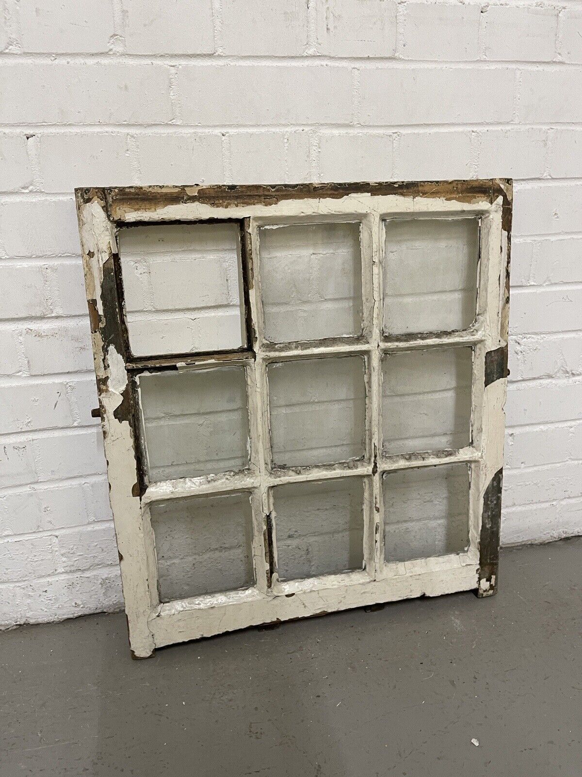 Reclaimed Old Georgian 9 Panel Wooden Window 570 x 630mm