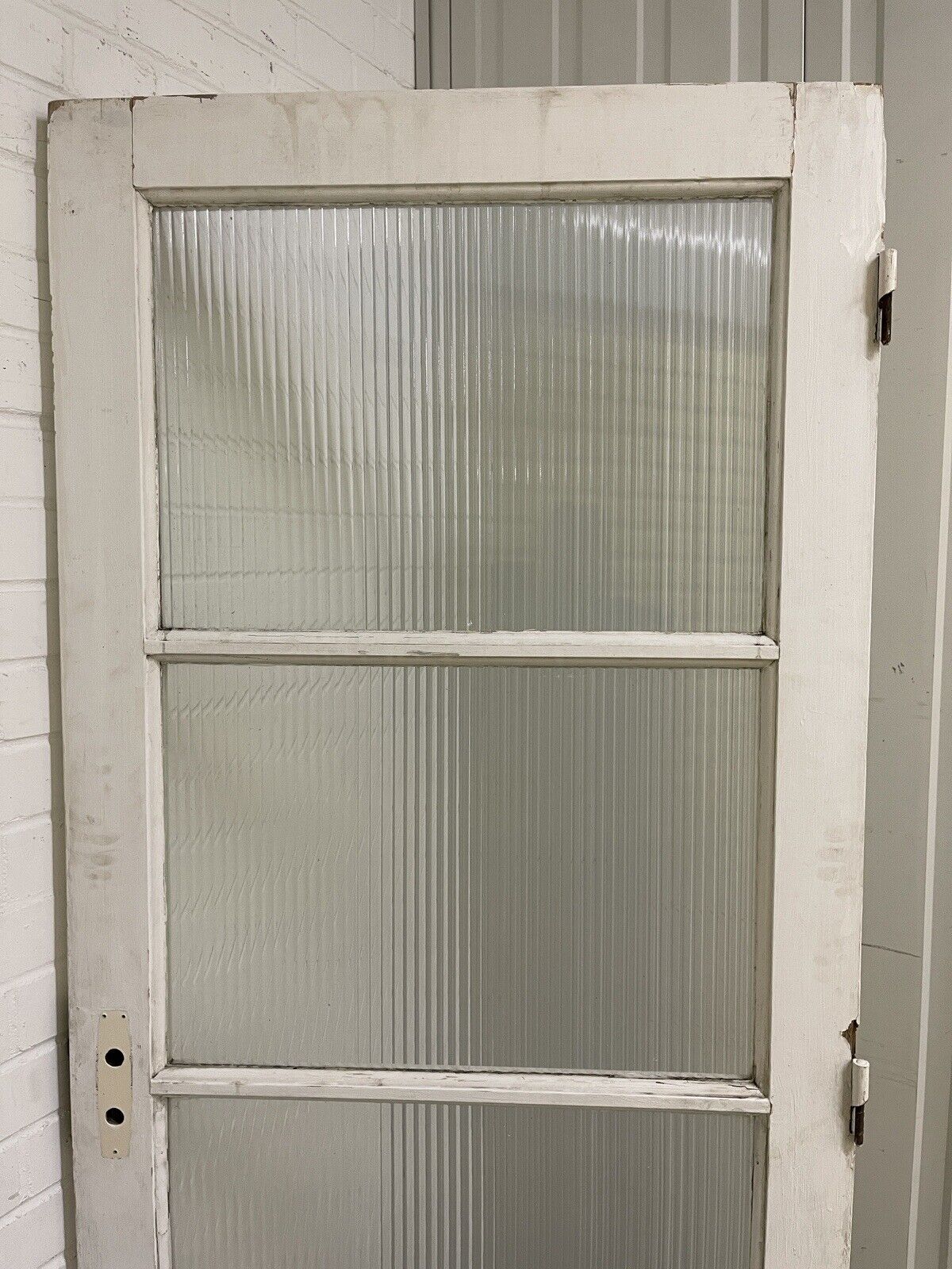 Reclaimed  Reeded Glass Internal Or External Door 1970 x 762mm
