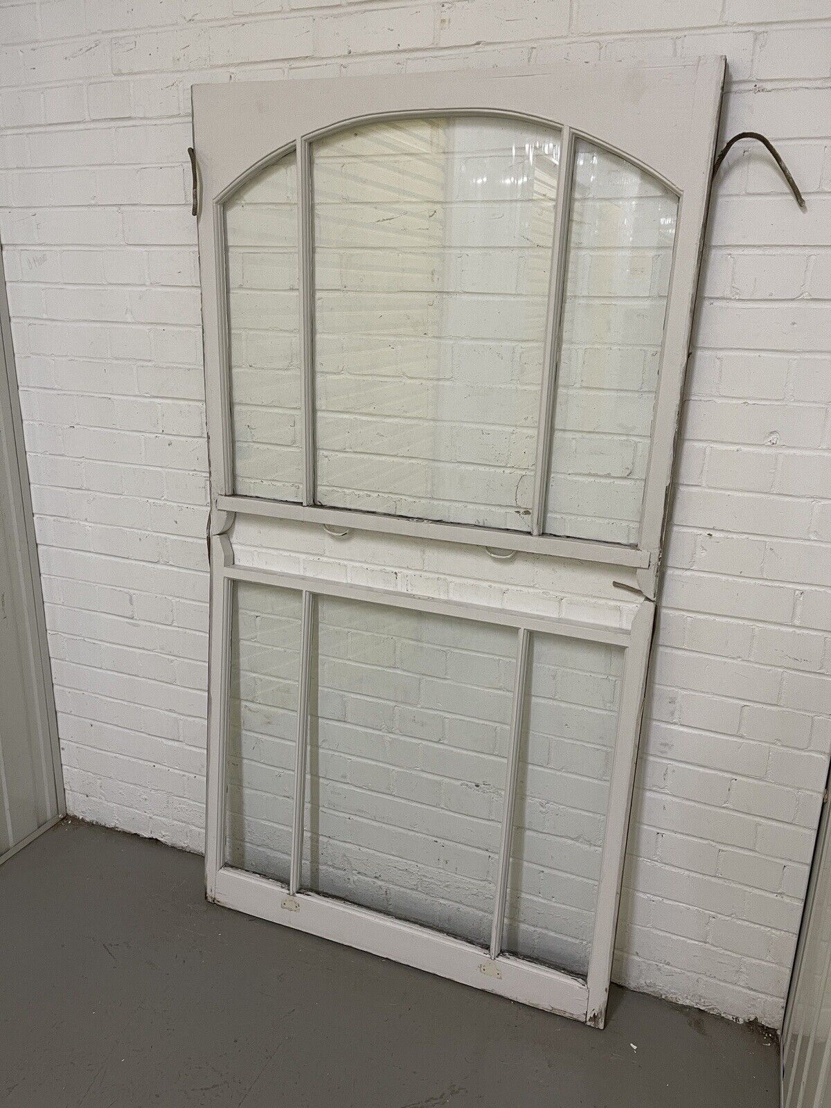 Pair Of Reclaimed Edwardian Arch Wooden Panel Sash Window 938x863 940x878