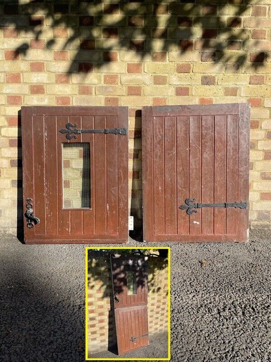 Solid Hardwood External Safety Glass panel Stable Door. 1980 X 760mm